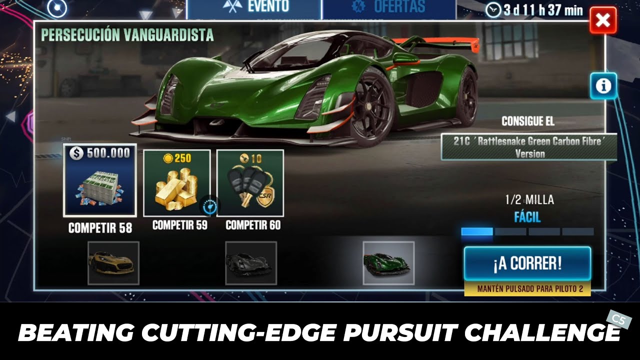 CSR2 | Cutting-Edge Pursuit - 21C 'Rattlesnake Green Carbon Fibre' Version (Tier 5)