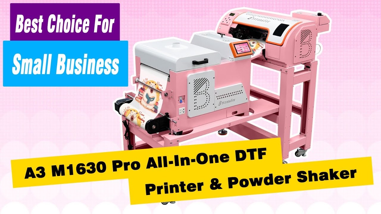 B btransfer A3 DTF printer with powder shaker all in one machine-pink color