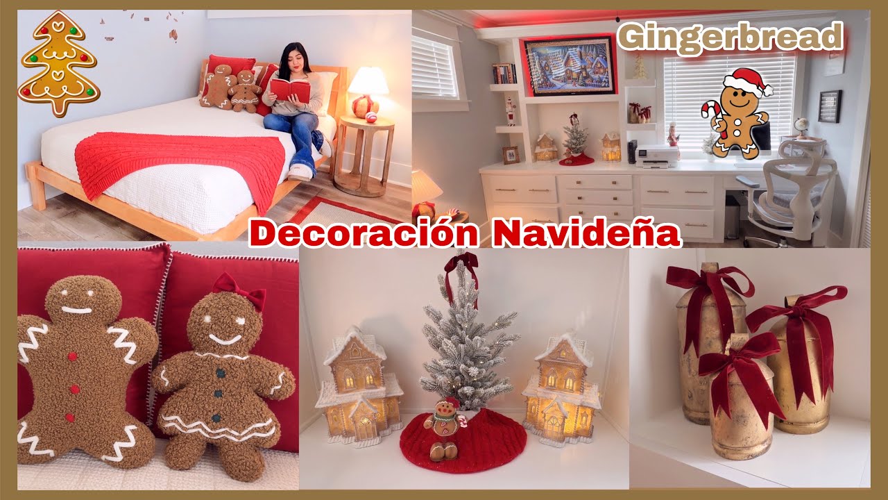 Decoración Navideña🎄Ideas Para Decorar De Gingerbread-Un Espacio Pequeño Con Nueva Cama FlexiSpot  