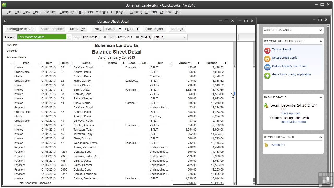 20 02 Balance Sheet Report | Quickbooks pro 2013