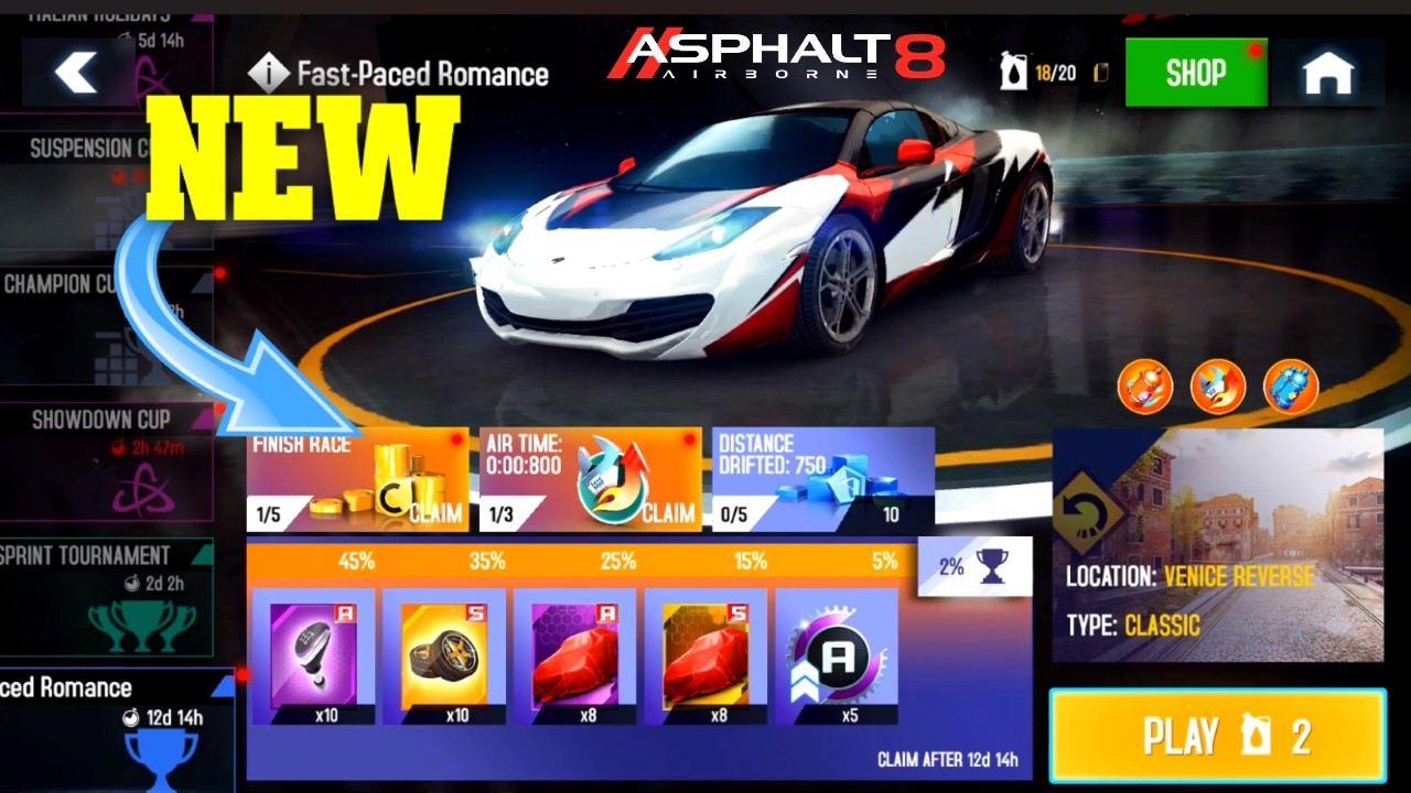 NEW EVENT~ Fast Paced Romance // Asphalt 8 Airborne : Top 2%