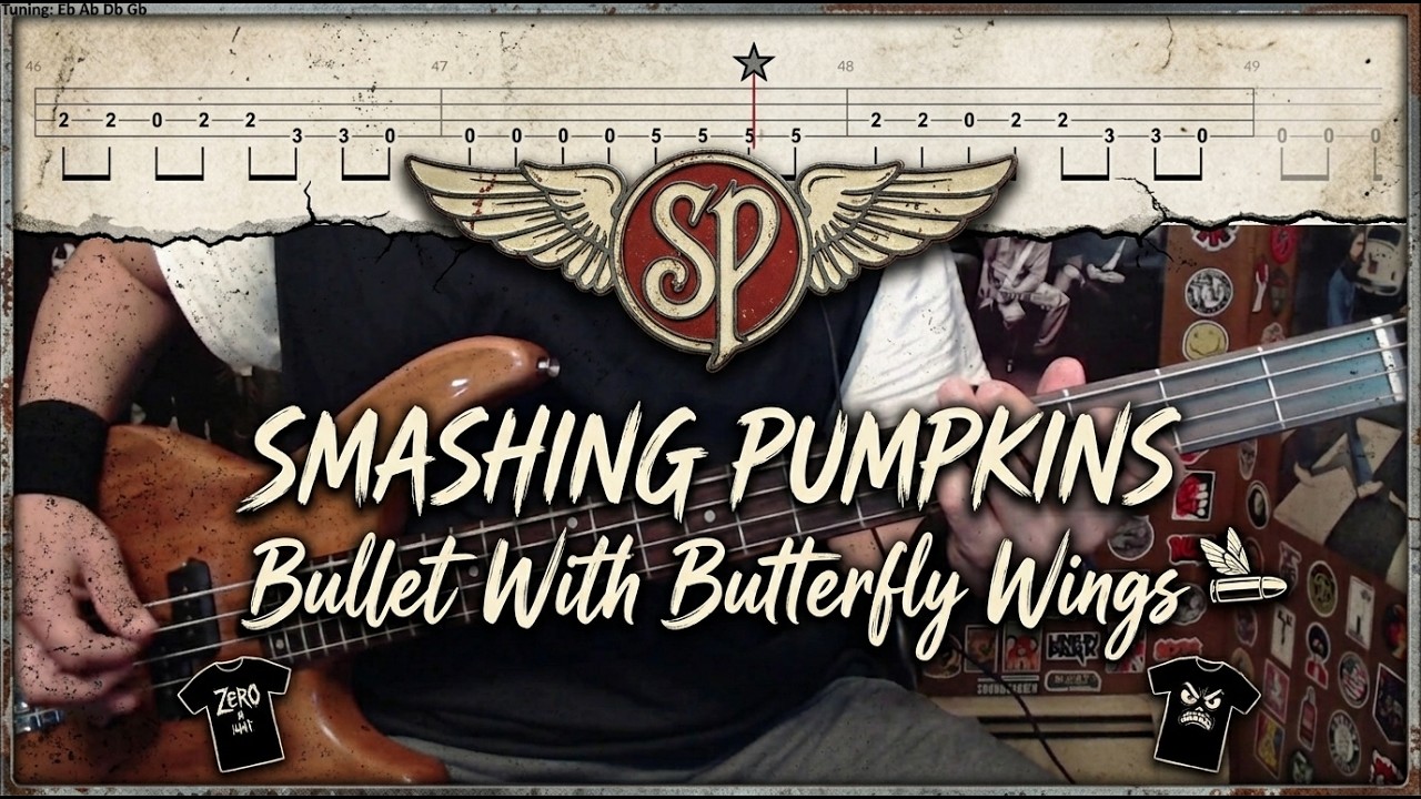 Bullet With Butterfly Wings by Smashing Pumpkins - Bass Cover with Tabs Play-Along