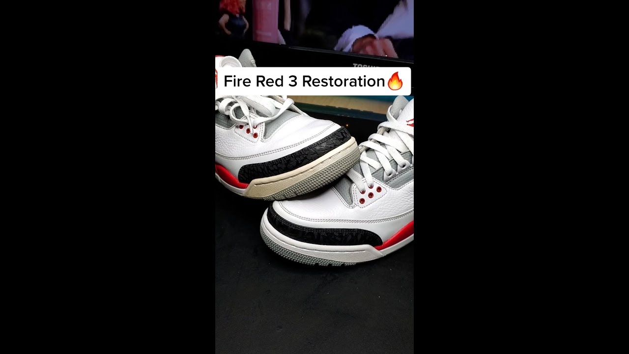Fire Red 3 Restoration 🔥 Unyellowing Toe Caps