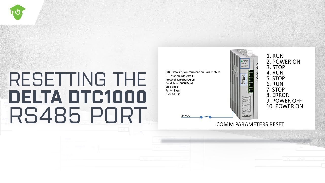 Resetting the DELTA DTC1000 RS485 Port