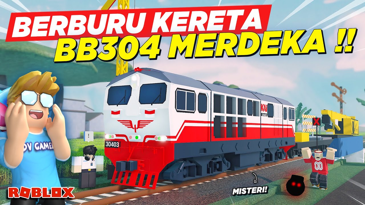 BERBURU QUEST MISTERI NEMU KERETA API BB304 LIVERY KEMERDEKAAN !! ROLEPLAY GAME KAI - Roblox