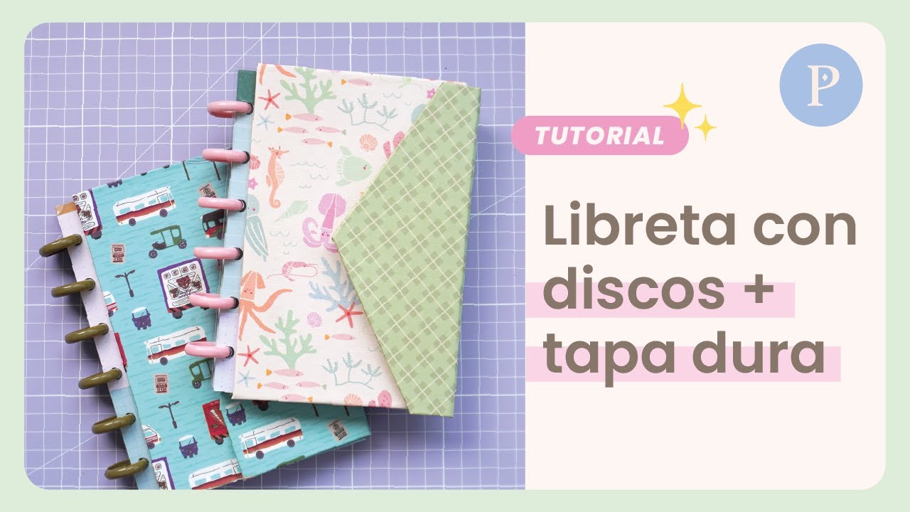 Tutorial libreta con discos + tapa dura 📒 Encuadernación básica | Proyecto lindo y funcional! ✏️