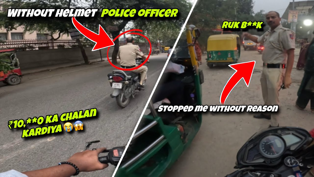Без шлема👮🏻‍♂️ Полицейский выписал штраф в размере 10 000 рупий🤬