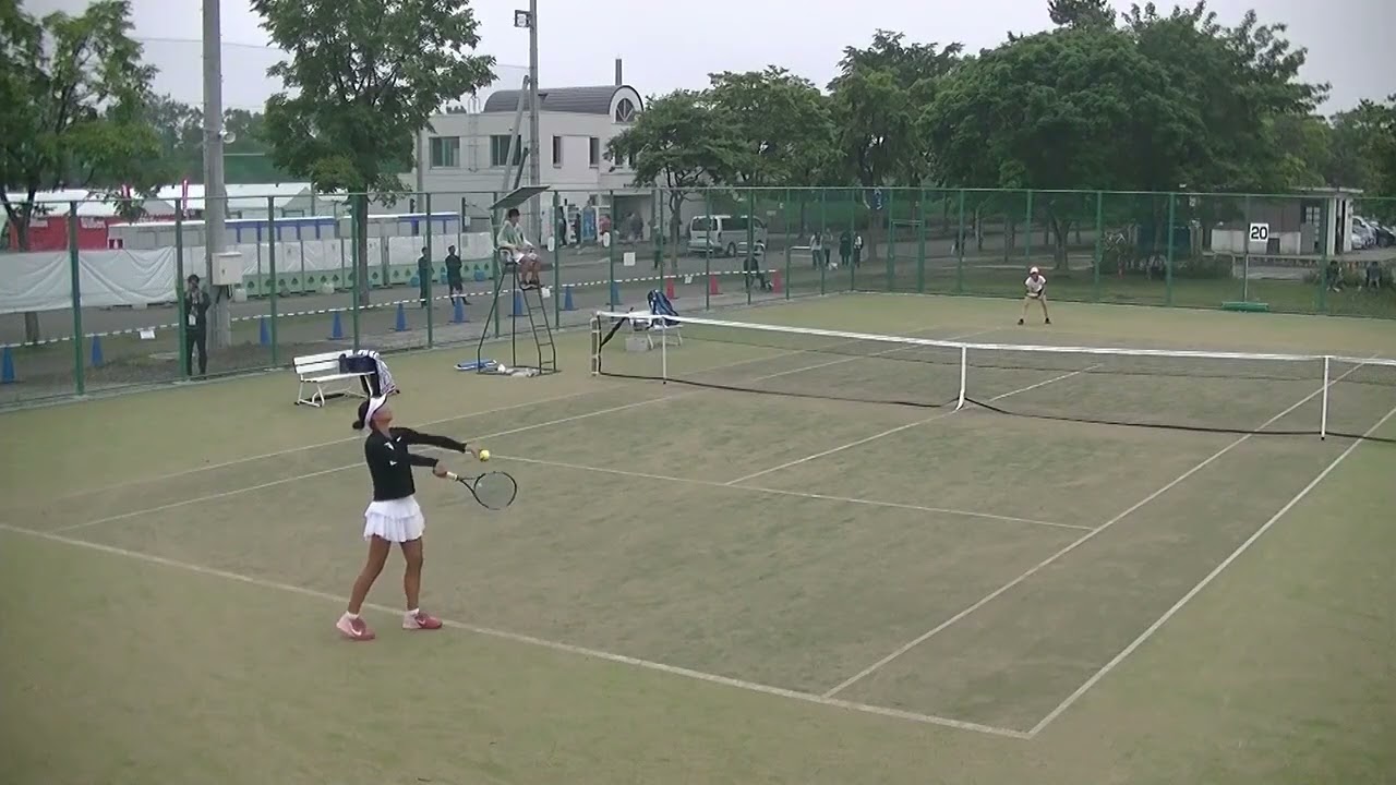 2023年IH テニス女子 シングルス 準々決勝 千葉陽葵大商学園・大阪 x 上方璃咲野田学園・山口