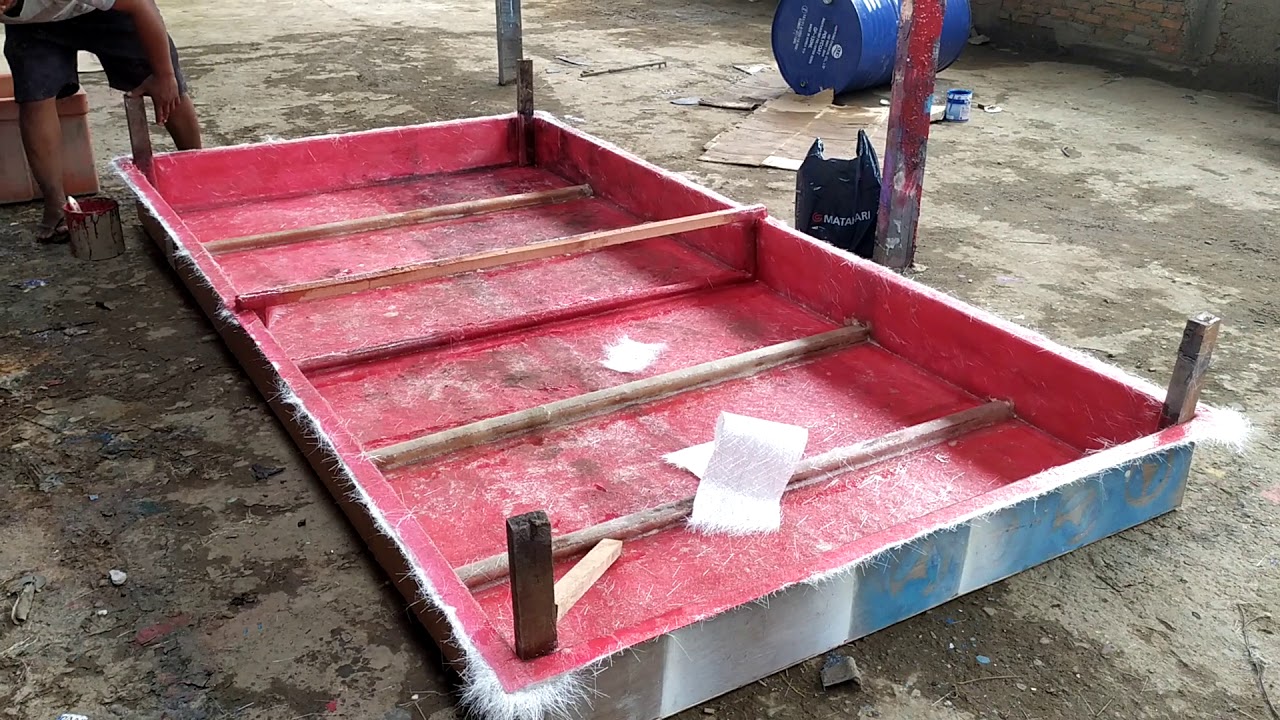 Proses Pembuatan Bak Fiberglass ukuran 3m x 1,5m x 0,2m