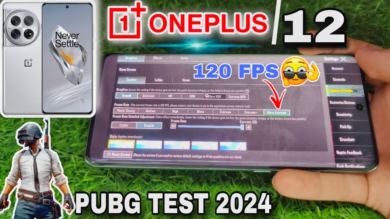 ТЕСТ ONEPLUS 12 PUBG 🔥 || SNAPDRAGON 8 GEN 3 || 120 FPS 😯 #oneplus