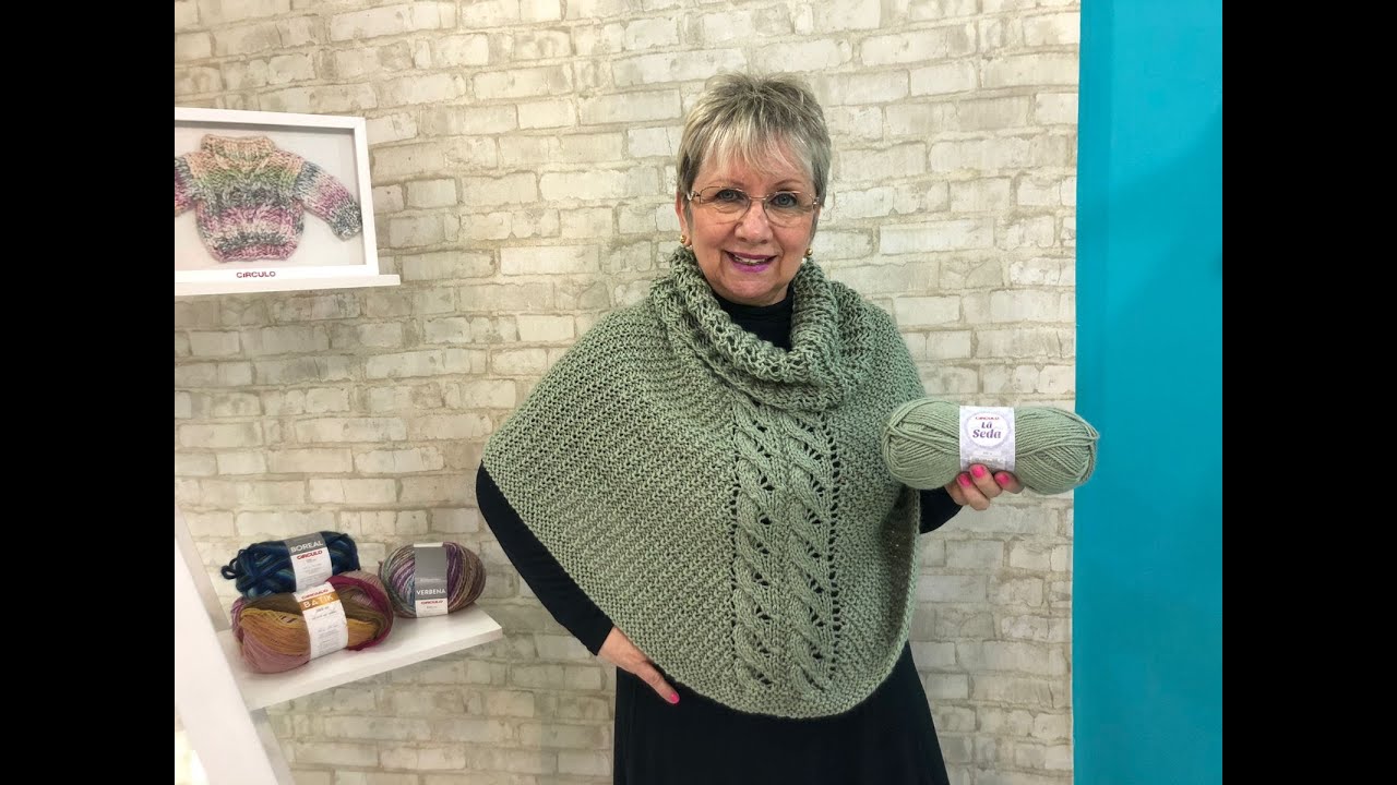 Poncho com Lã Seda da Círculo
