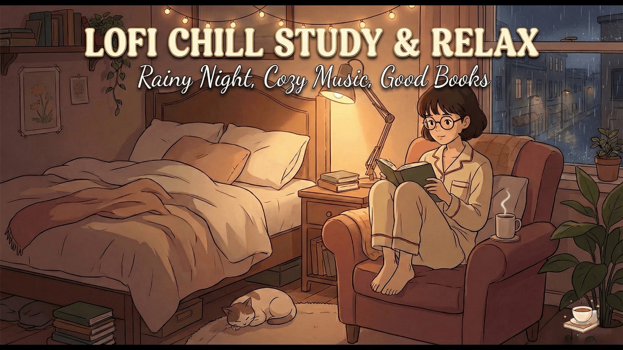 Cozy Rainy Night 🕯️ Study With Me 1 Hour (Pomodoro 25/5) w/ Rain Sounds #5