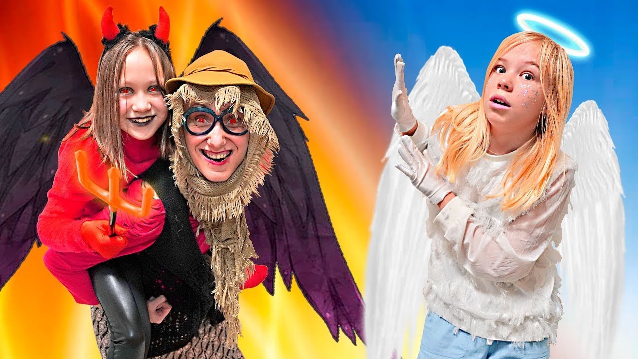 Ангел VS демон в училище 😈 Демон и баба се сприятелиха!