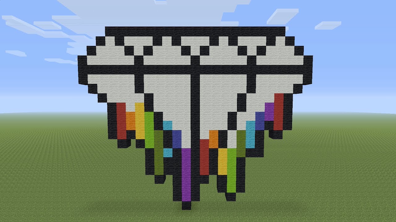 Minecraft Pixel Art - Rainbow Melting Diamond