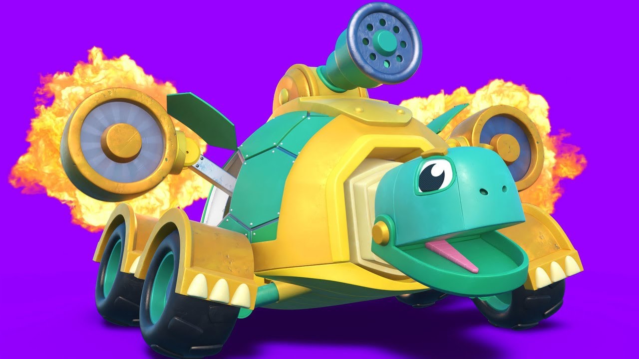 AnimaCars - The Best of TURTLE FIRETRUCK cartoons - cartoons for kids with trucks & animals
