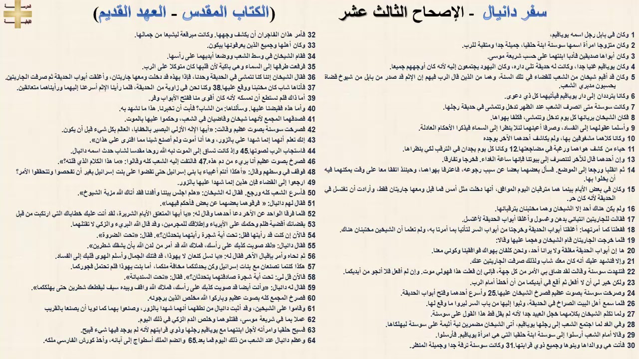 سفر دانيال 13 - الإصحاح الثالث عشر - نيافة الانبا رافائيل الاسقف العام