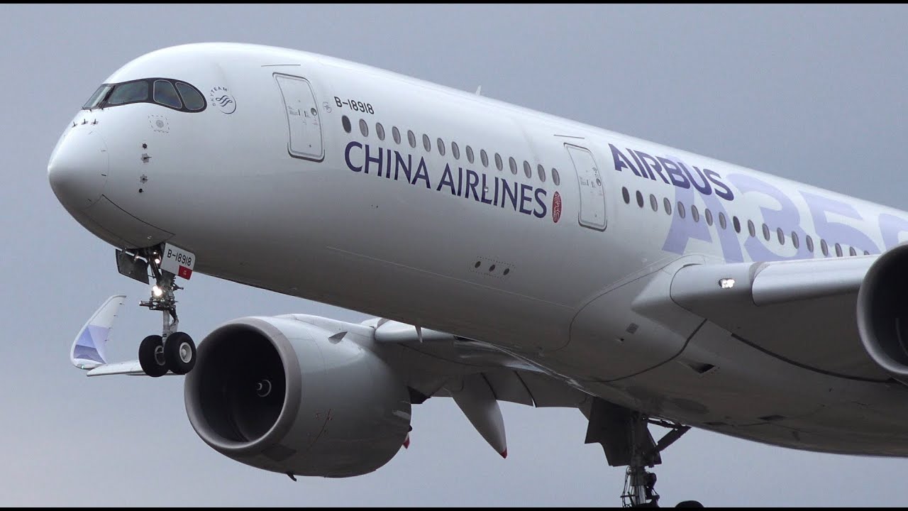 China Airlines Carbon Fibre - Airbus Livery Airbus A350-900 B-18918 Landing at NRT 16L