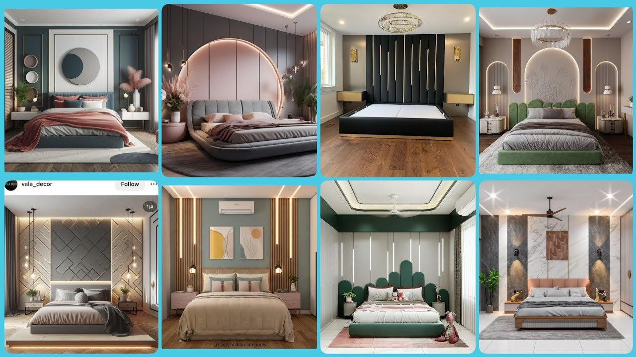 New trend bedroom wall headboard/wall panels/ letest bedroom design ideas//bed back wall design