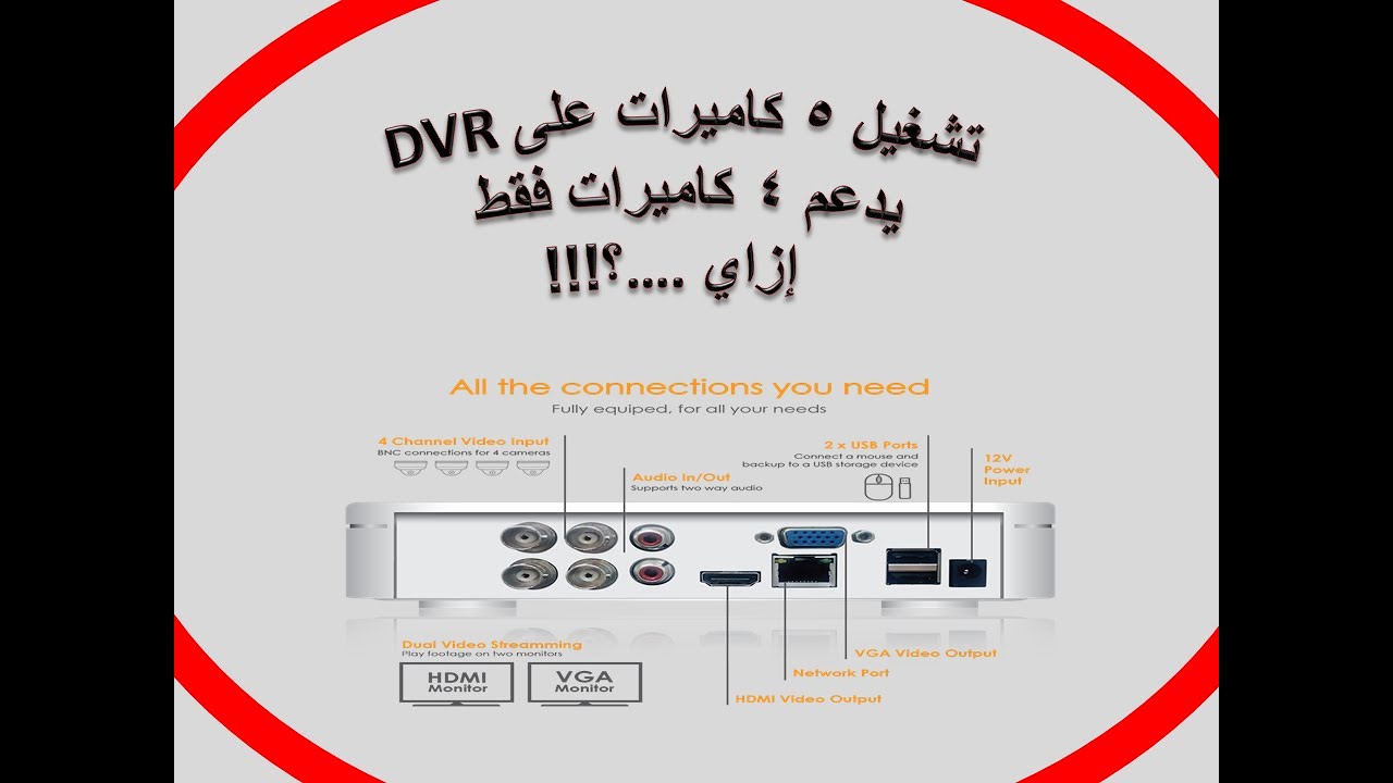 شرح عملي كاميرات اي بي شغل 5 كاميرات على جهاز 4 مخرج فقط . تشغيل كاميرا IP على جهاز DVR
