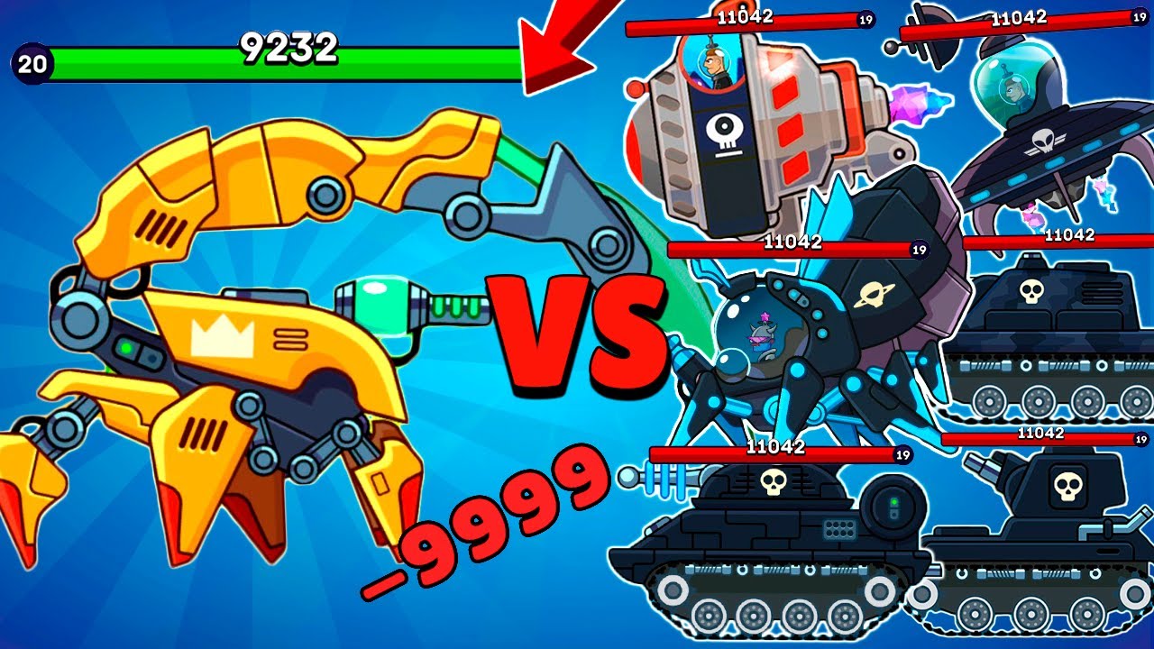 TANK SCORPION and NEW HP INDICATORS VS ALL BOSSES in Hills of Steel. Tank Boss Battle