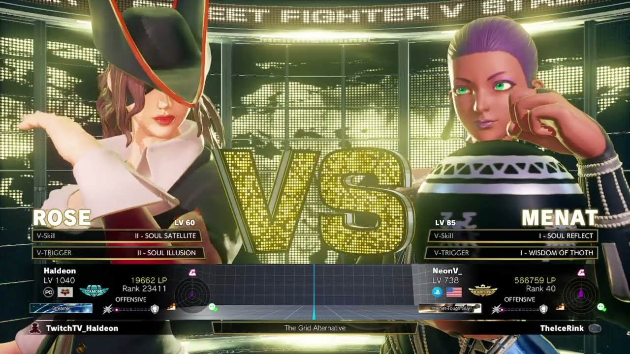 Street Fighter V Ranked Matches: Haldeon (Rose) vs NeonV_ (Menat)