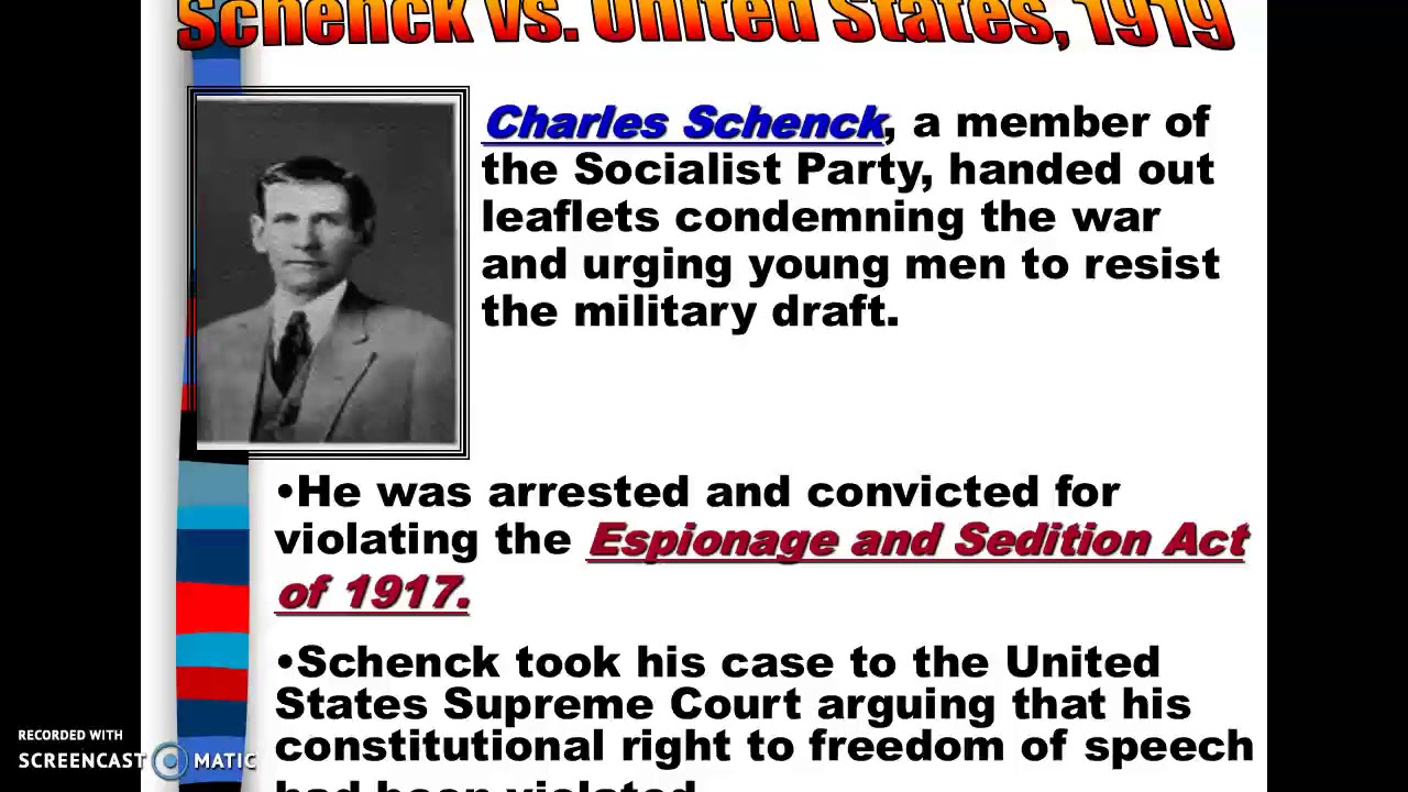 Schenck v US