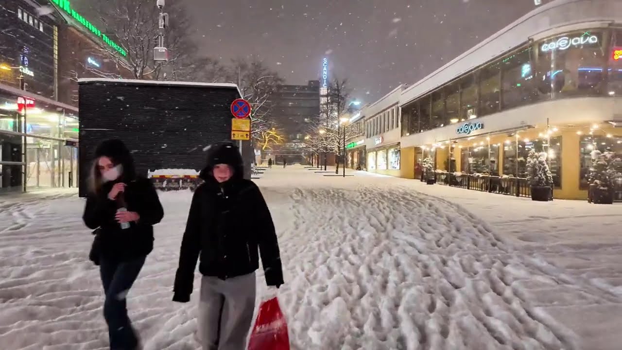 Helsinki Snow Walk ❄️🇫🇮 Magical Winter Walk in Finland | 4K Nordic Slow TV