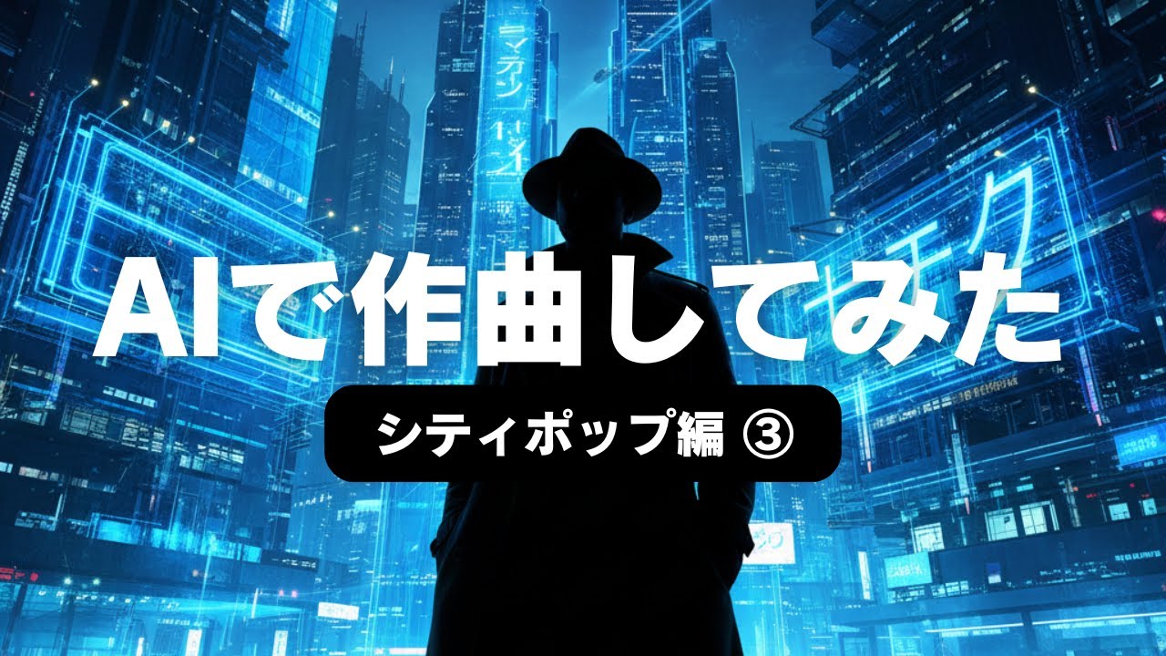 【AIで作曲してみた】シティポップ（男性ヴォーカル）を、音楽生成AIで作ってみた！　　#音楽生成ai #jポップ #男性歌手
