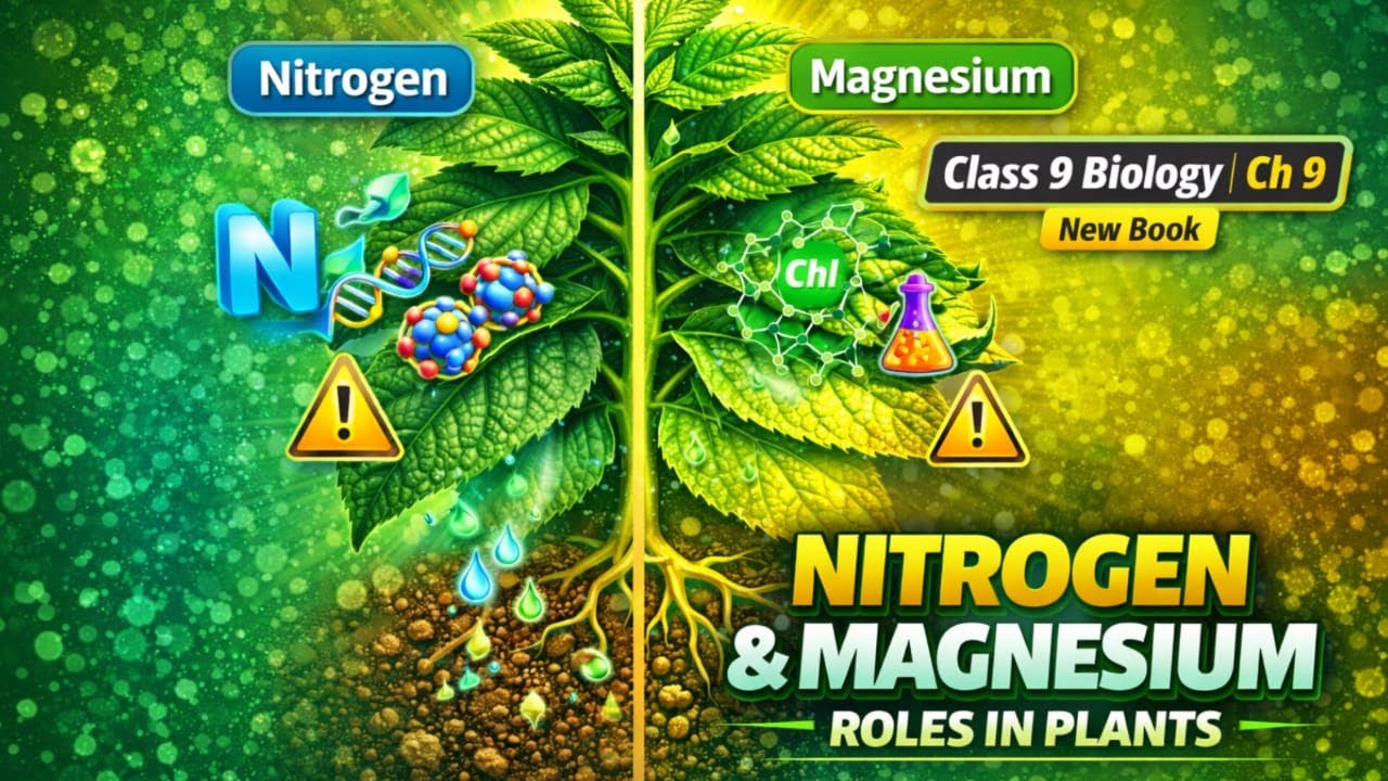 Roles of Nitrogen & Magnesium in Plants | Class 9 Biology Chapter 9 (New Book)