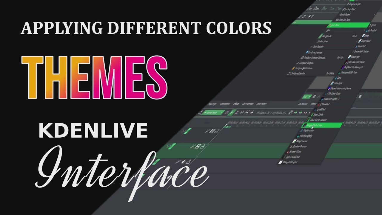 How to Apply color Themes to kdenlive interface for Windows