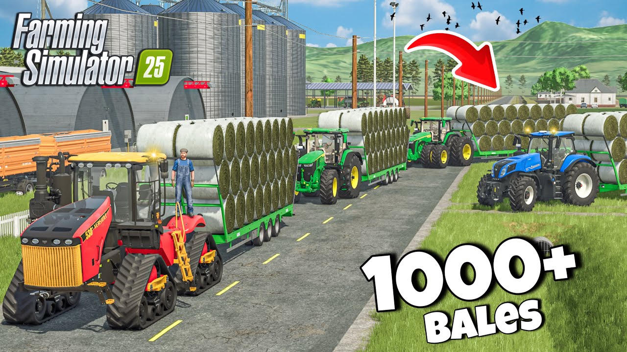 Collected and Stored Over 1000 Bales | MEGA Bales | Farming Simulator 25