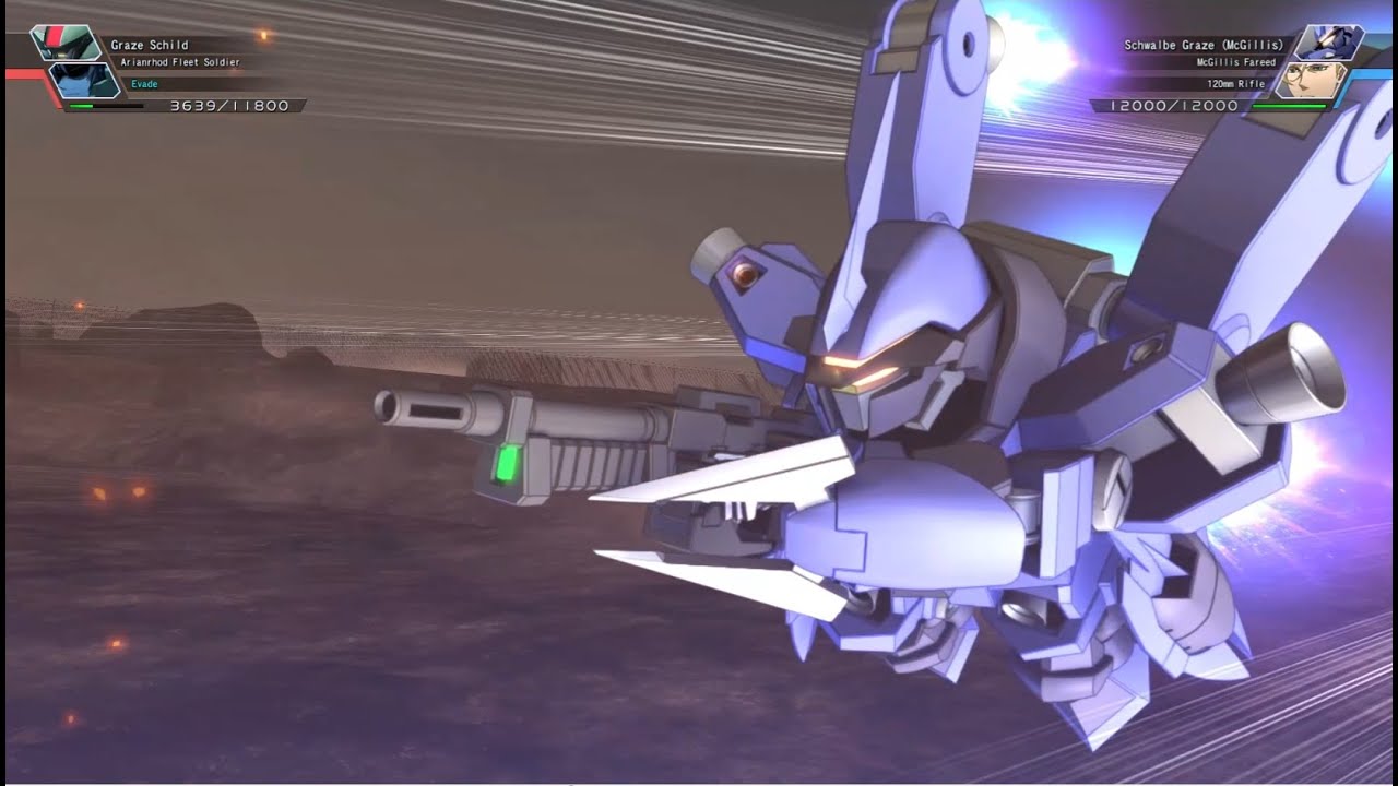 SD Gundam G Generation Cross Rays - Schwalbe Graze (McGillis) ~Battle Animations~