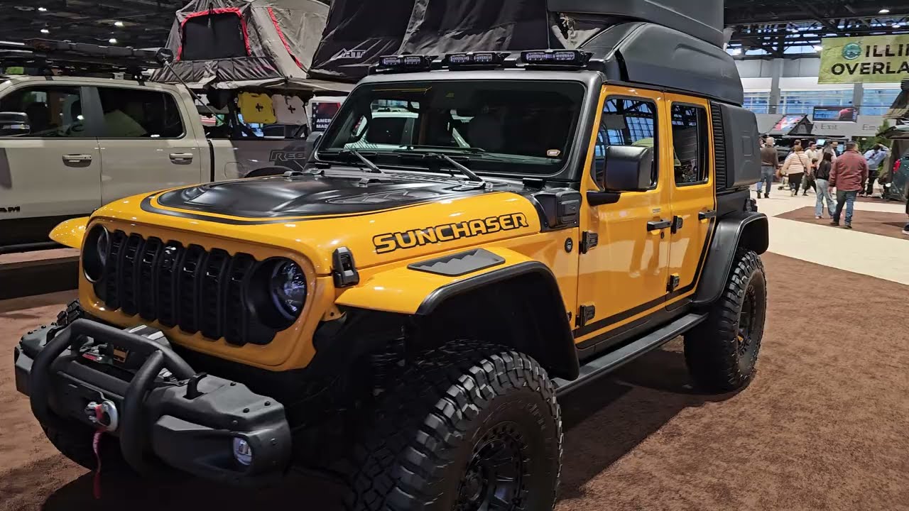 Jeep Wrangler Unlimited Sunschaserv Conversion Yellow 4XE 4K Walkround 2026 Chicago Auto Show