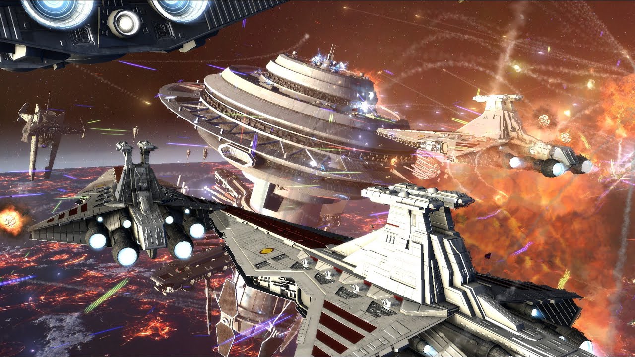 Empire at War FOC - Skirmish cinematic battle - Republic vs CIS