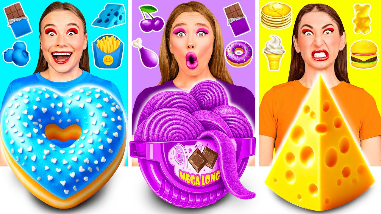 24 Часа Едим Еду Одного Цвета Челлендж | Сумасшедший Челлендж от Fun Challenge