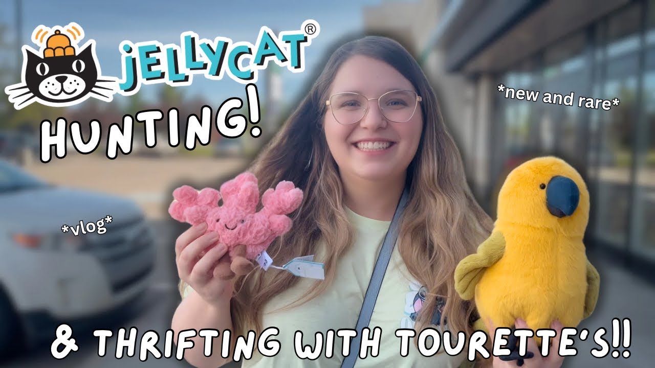 Jellycat Hunting and Thrifting with Tourette's! VLOG 🛍️💚🧸