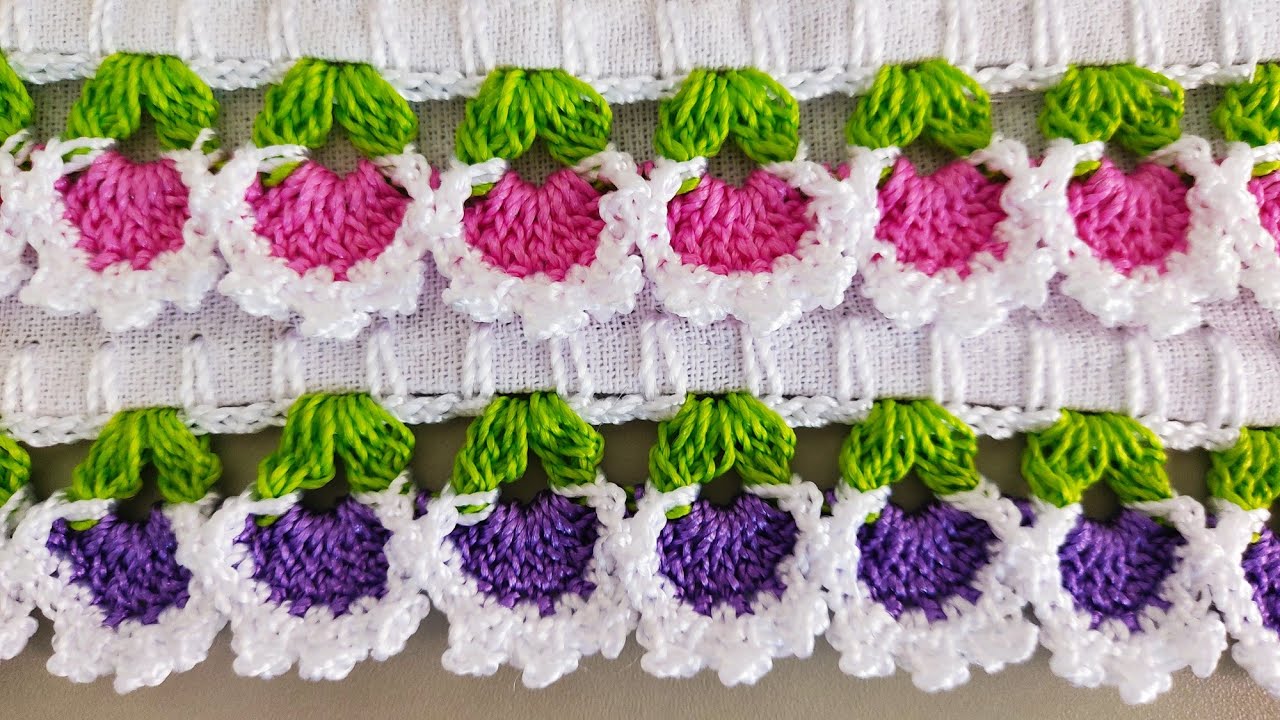 barrado de crochê para pano de prato rápido e fácil (passo a passo)#iniciantes