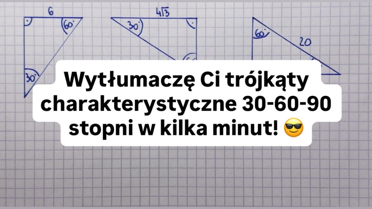 Mega sprytny sposób na trójkąty charakterystyczne 30, 60, 90 stopni 🤩