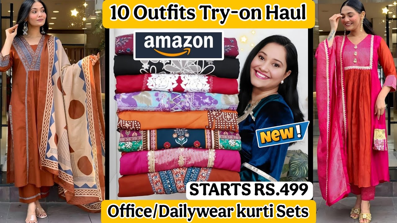 Amazon 10 Best Kurti Sets For Daily/Officewear👌STARTS RS.499✨️Amazon kurti Set haul✨️Amazon haul
