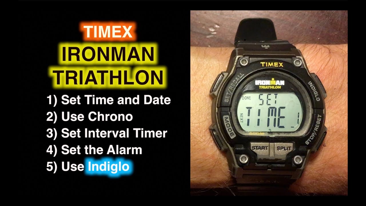 How to Set Timex Ironman Triathlon - Set Time, Date, Chrono, Timer, and Alarm
