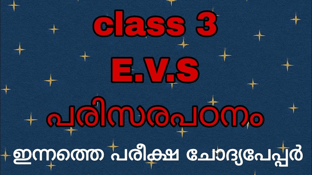 Class3 EVS exam question paper/std 3 parisarapadanam xmas exam question paper 