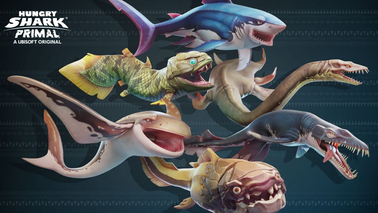 FIRST 6 SHARKS HUNGRY SHARK PRIMAL - ALL SHARKS UNLOCKED AND GAMEPLAY