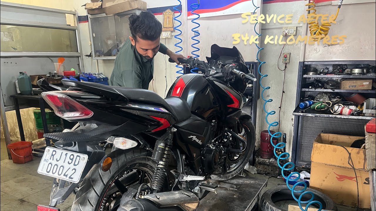Service of apache after 34k km 🏍️ Day-60