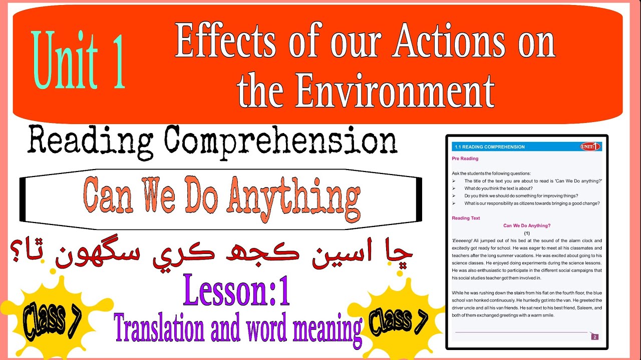 Can We Do Anything || Translation || English Class 7 || Lesson 1 || Reading Comprehension || STBB