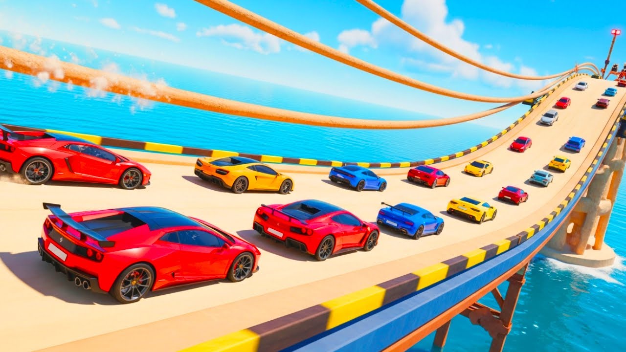 Insane Supercar & Soapbox Ramp Race – Only One Survives the Fall!