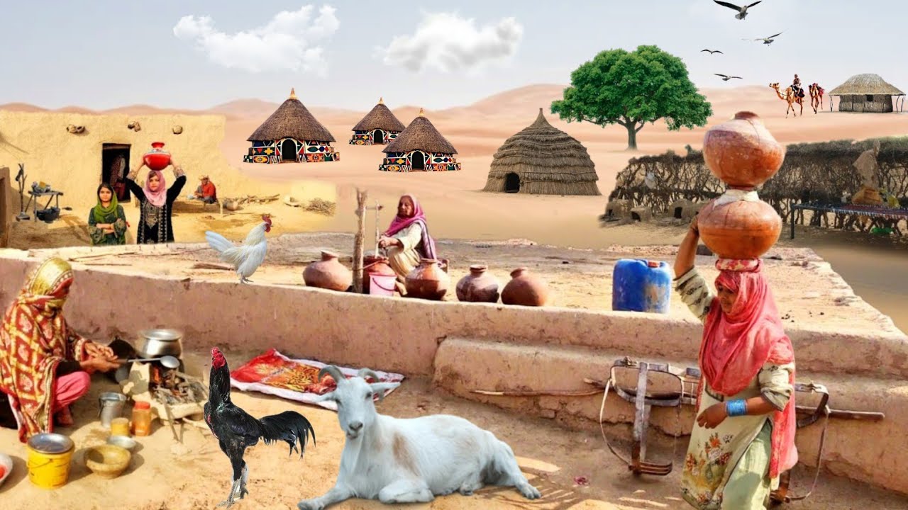 Desert Woman Village Life | Traditional Pakistan Village Life | Desert last village