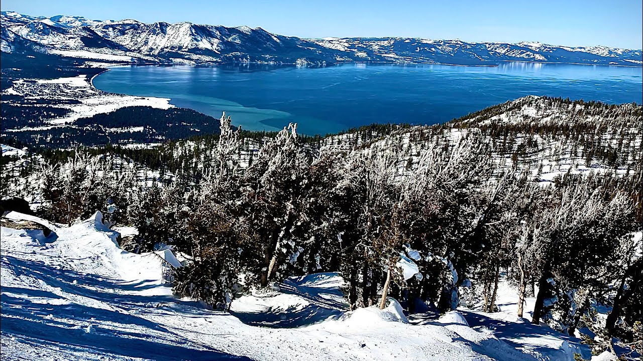 South Lake Tahoe Heavenly Ski Resort- skiing top to bottom on the California side