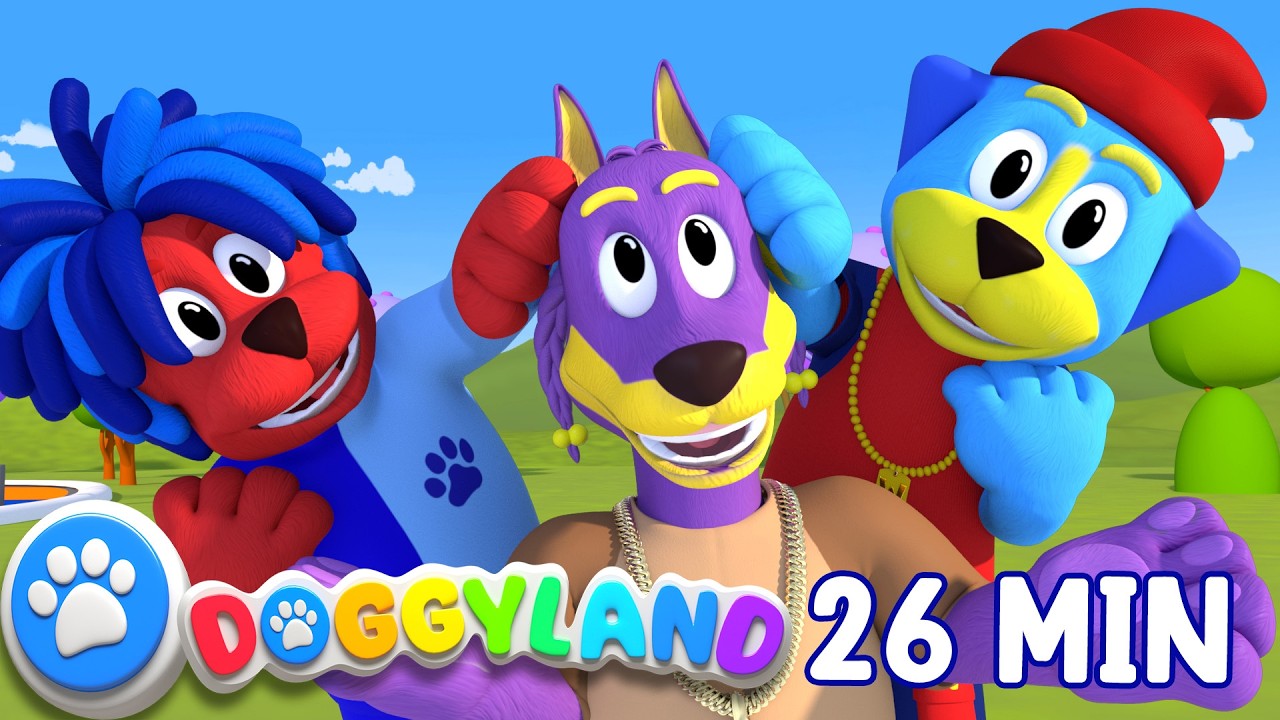 Head Shoulders, 5 Little Puppies + More Kids Songs & Nursery Rhymes | Doggyland Compilation | 25 MIN