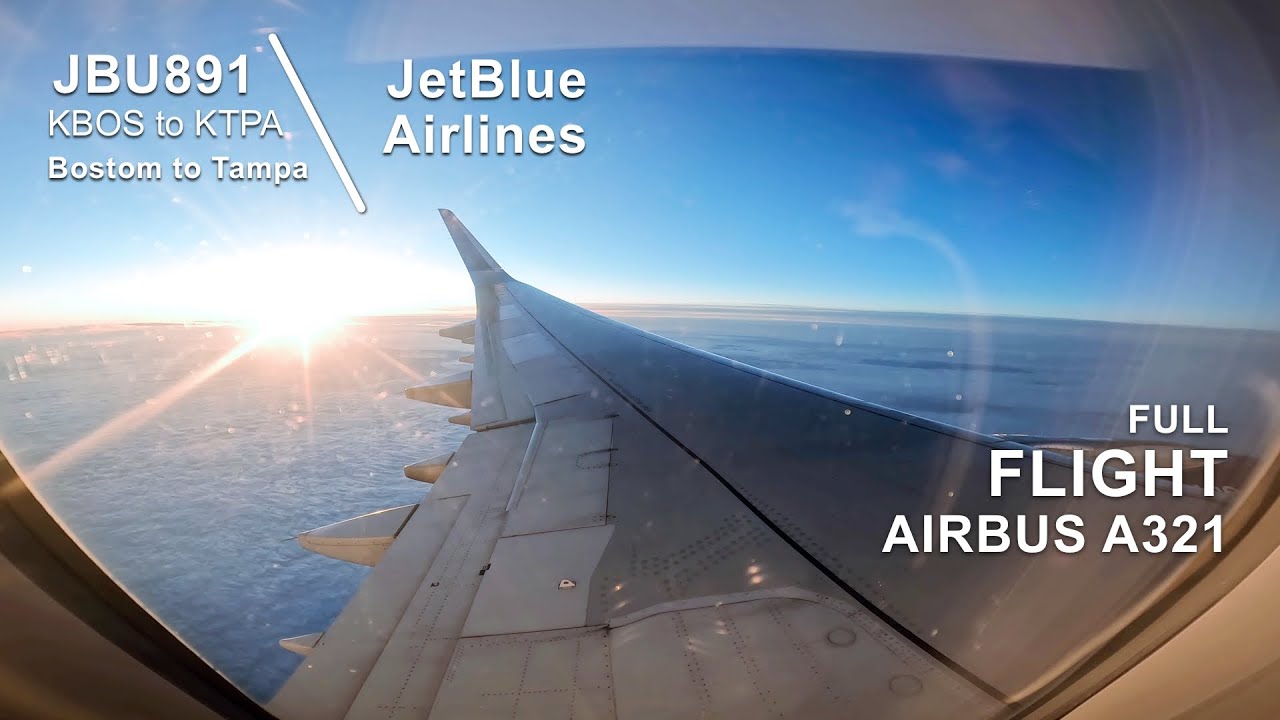 FULL FLIGHT [4K]: Boston to Tampa | JetBlue JBU891 - Airbus A321 - BOS to TPA