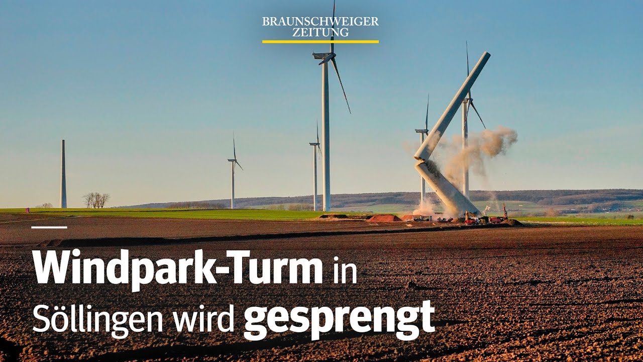 Spektakuläre Bilder: Windrad im Kreis Helmstedt gesprengt